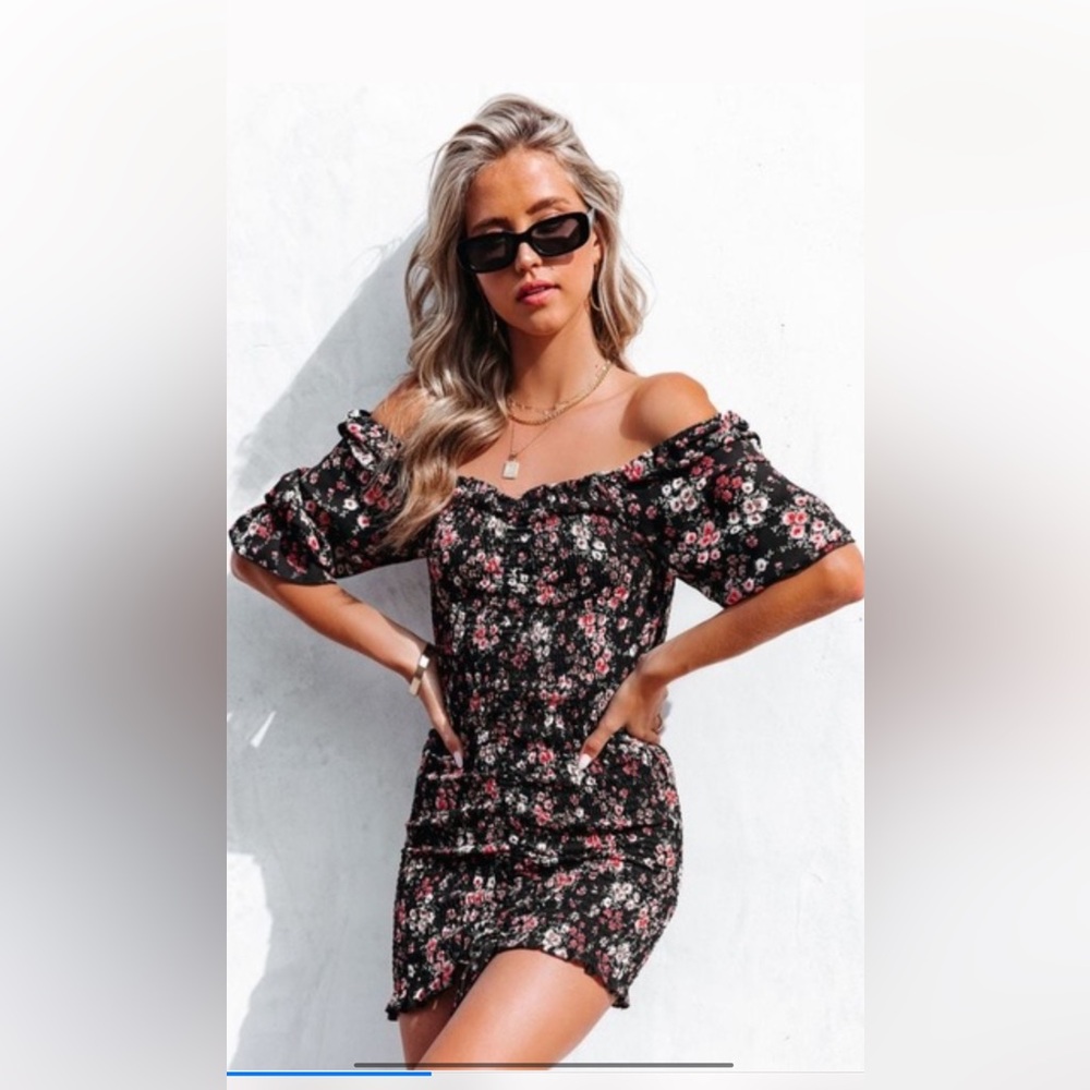 Black and White Floral Dress